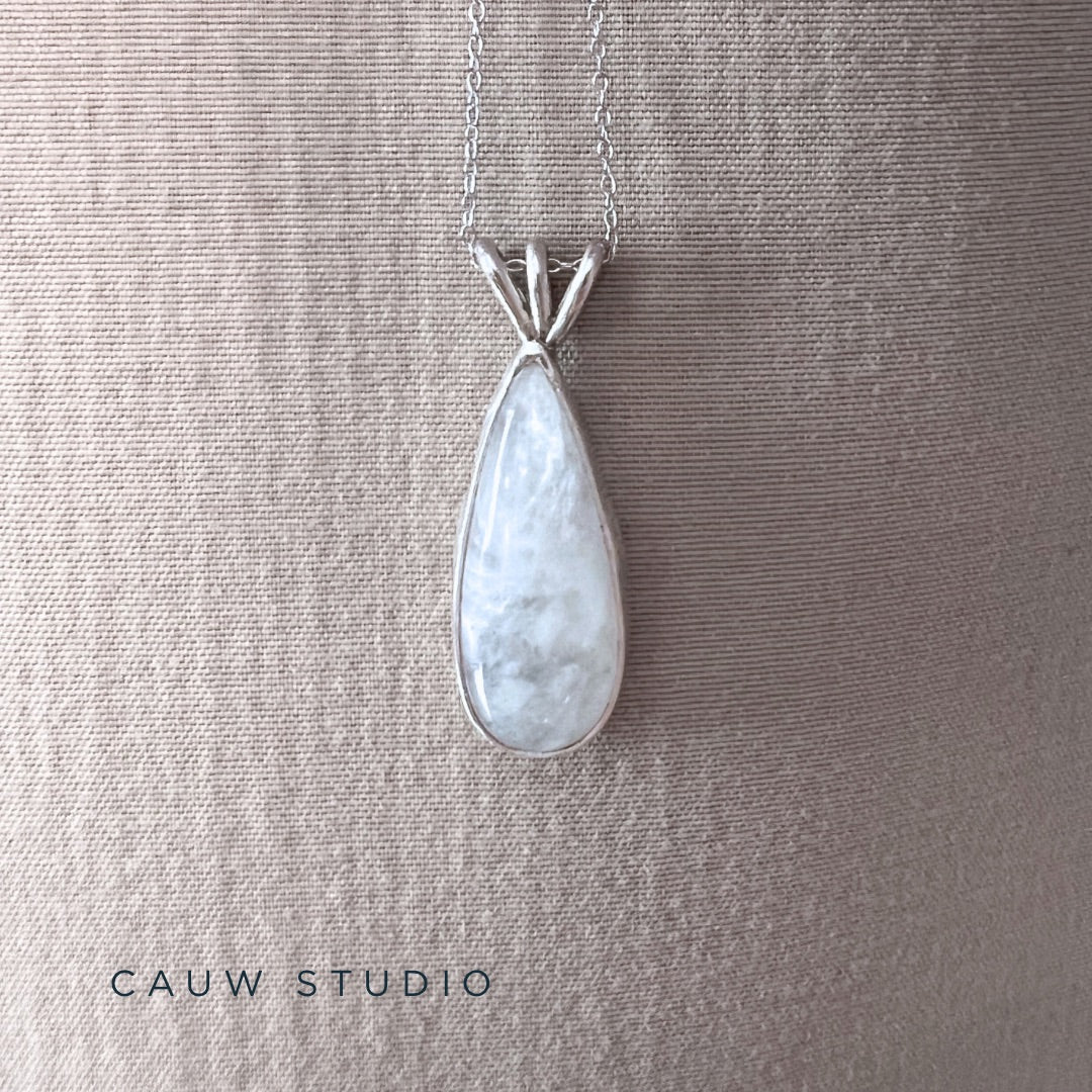 pear moonstone droplet necklace