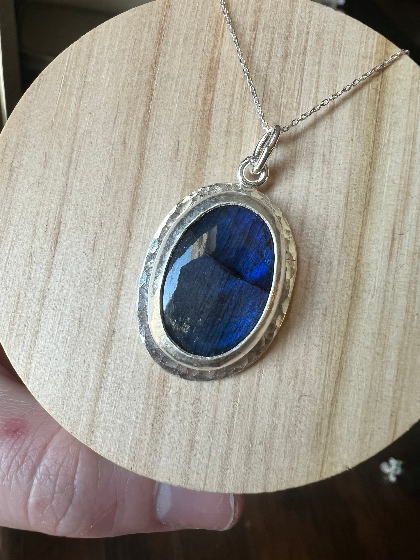 labradorite oval necklace