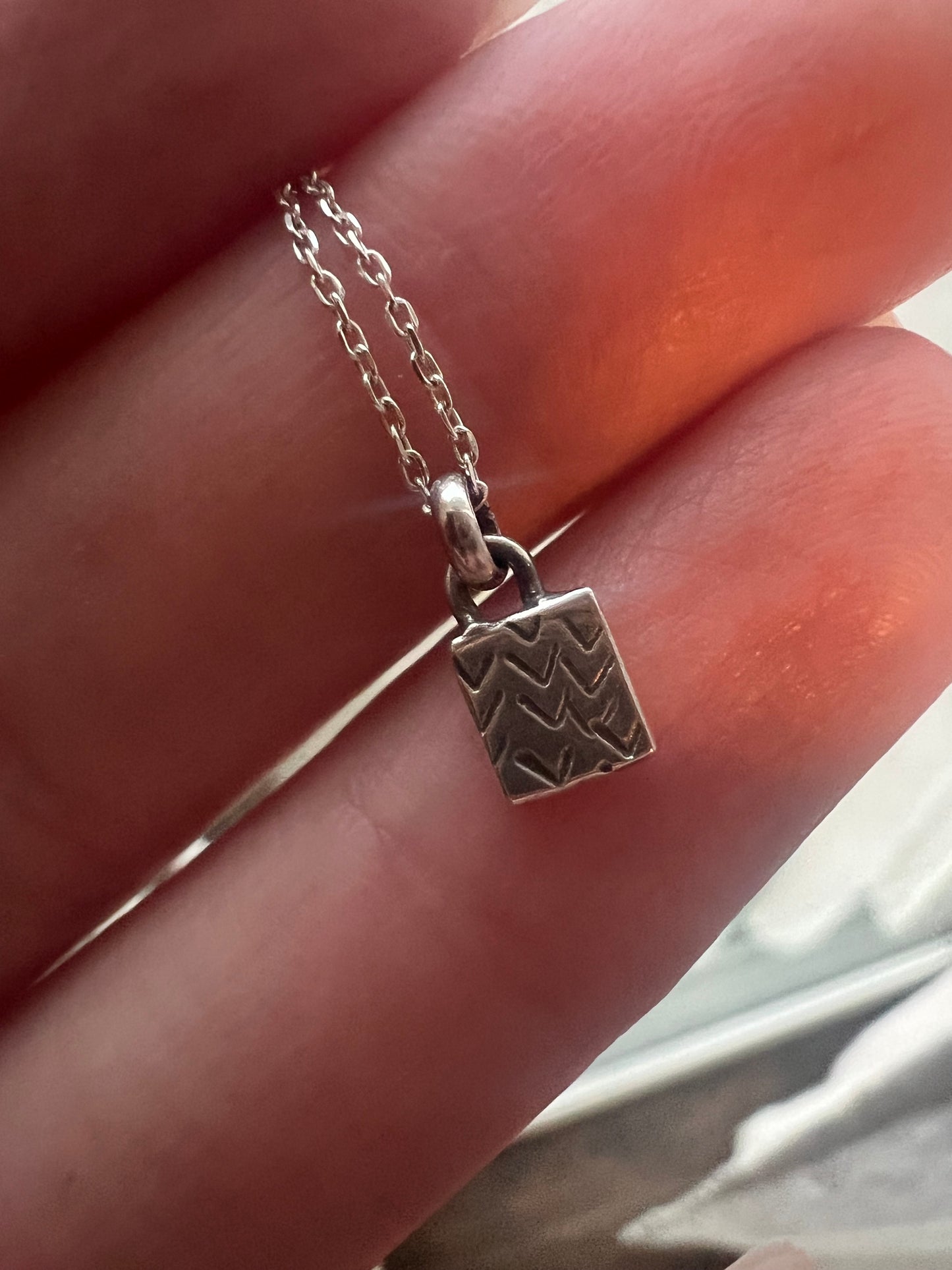 micro lock charm necklaces
