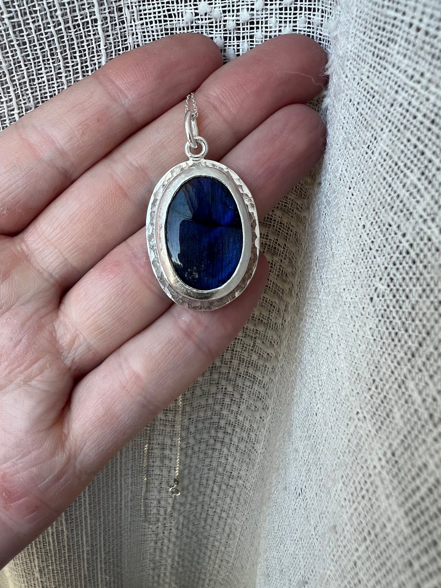 labradorite oval necklace