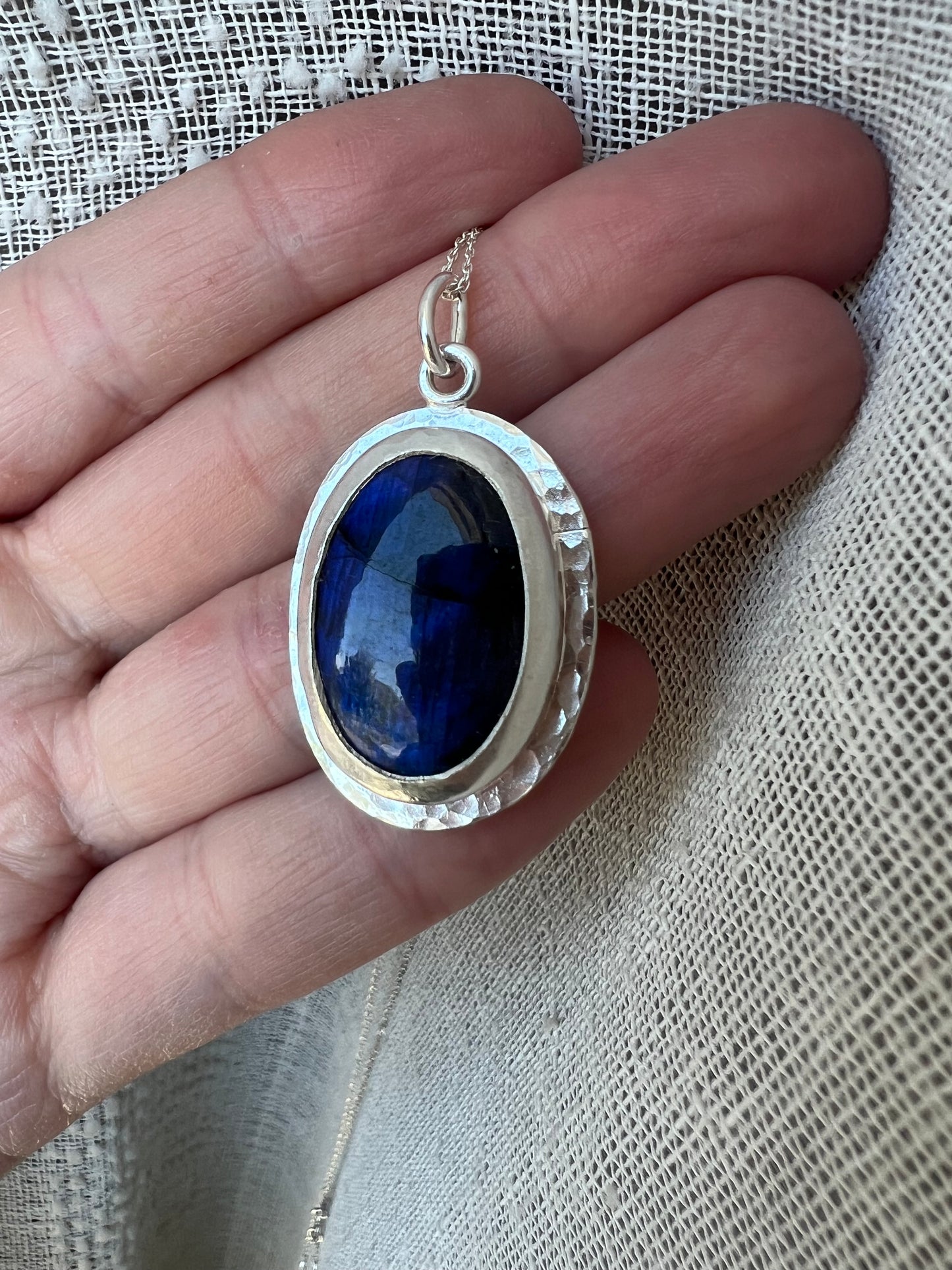 labradorite oval necklace