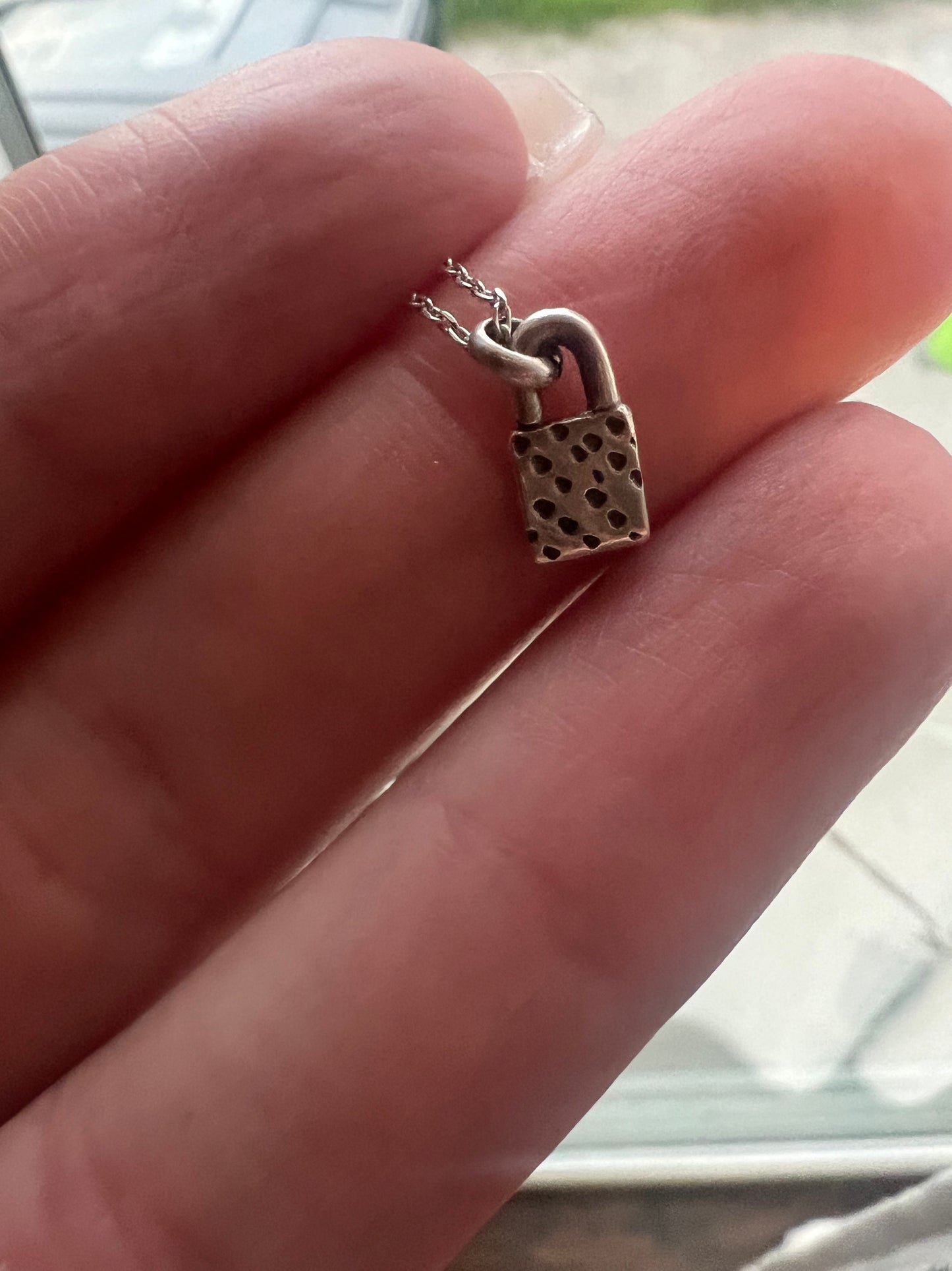 micro lock charm necklaces