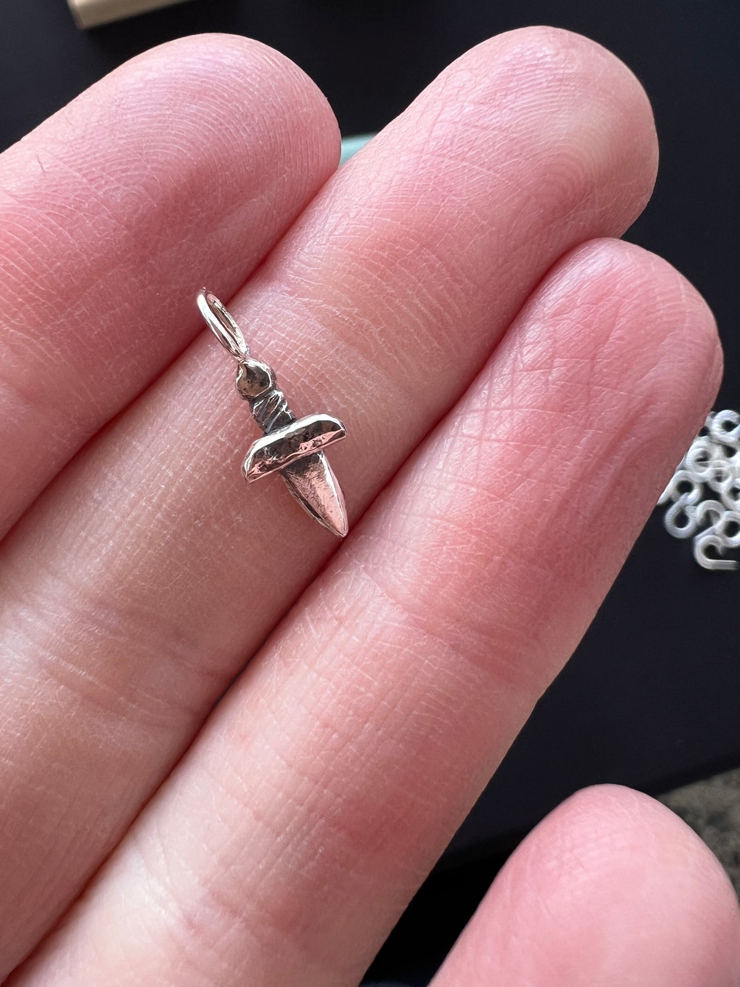 tiny dagger necklace