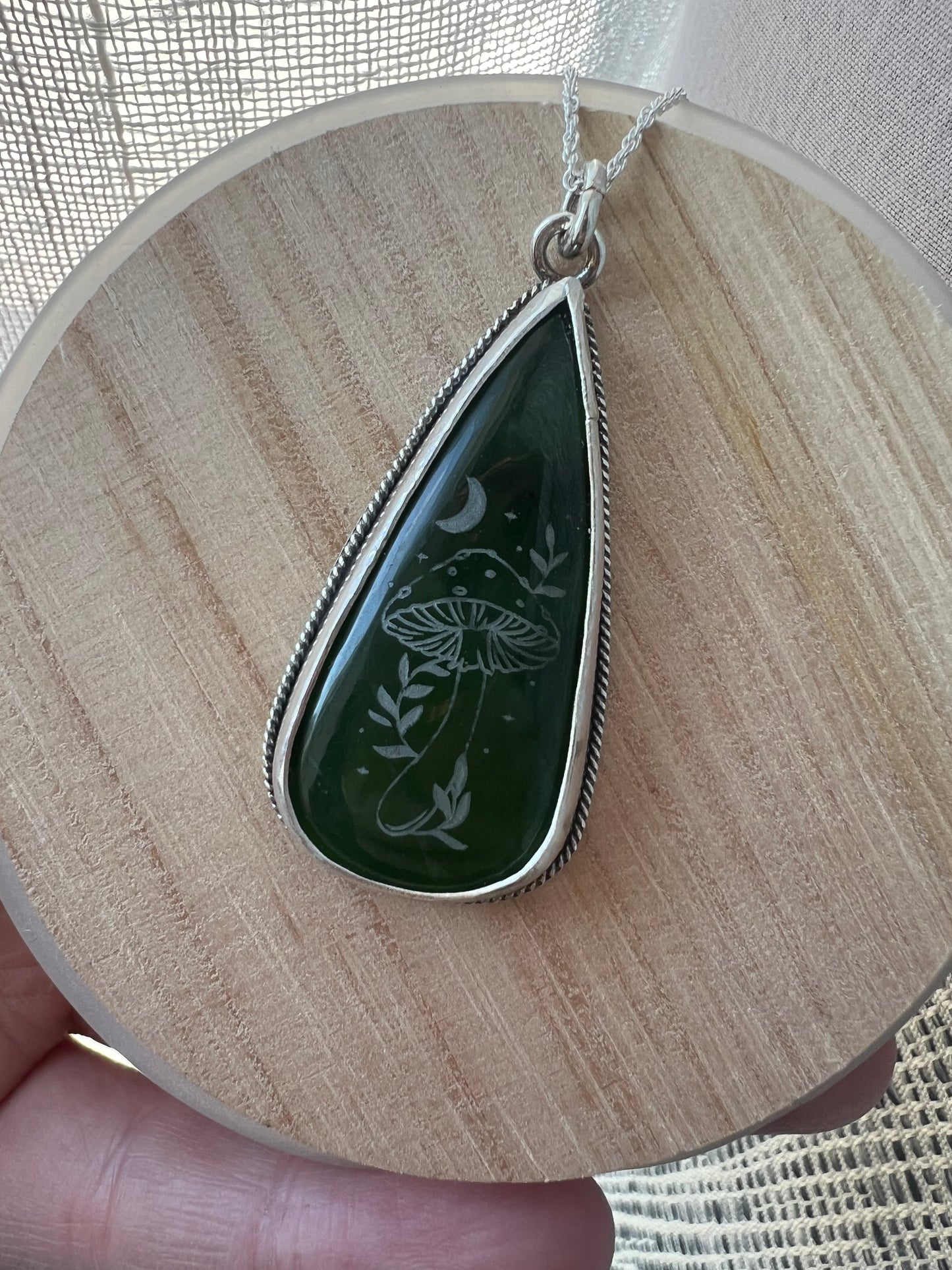 mushroom triangle serpentine necklace