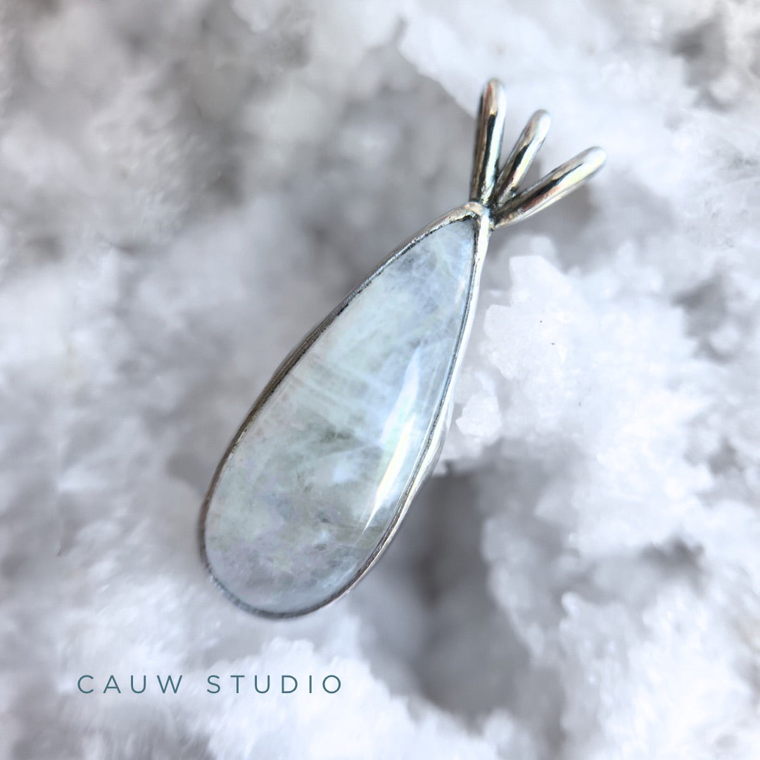 pear moonstone droplet necklace