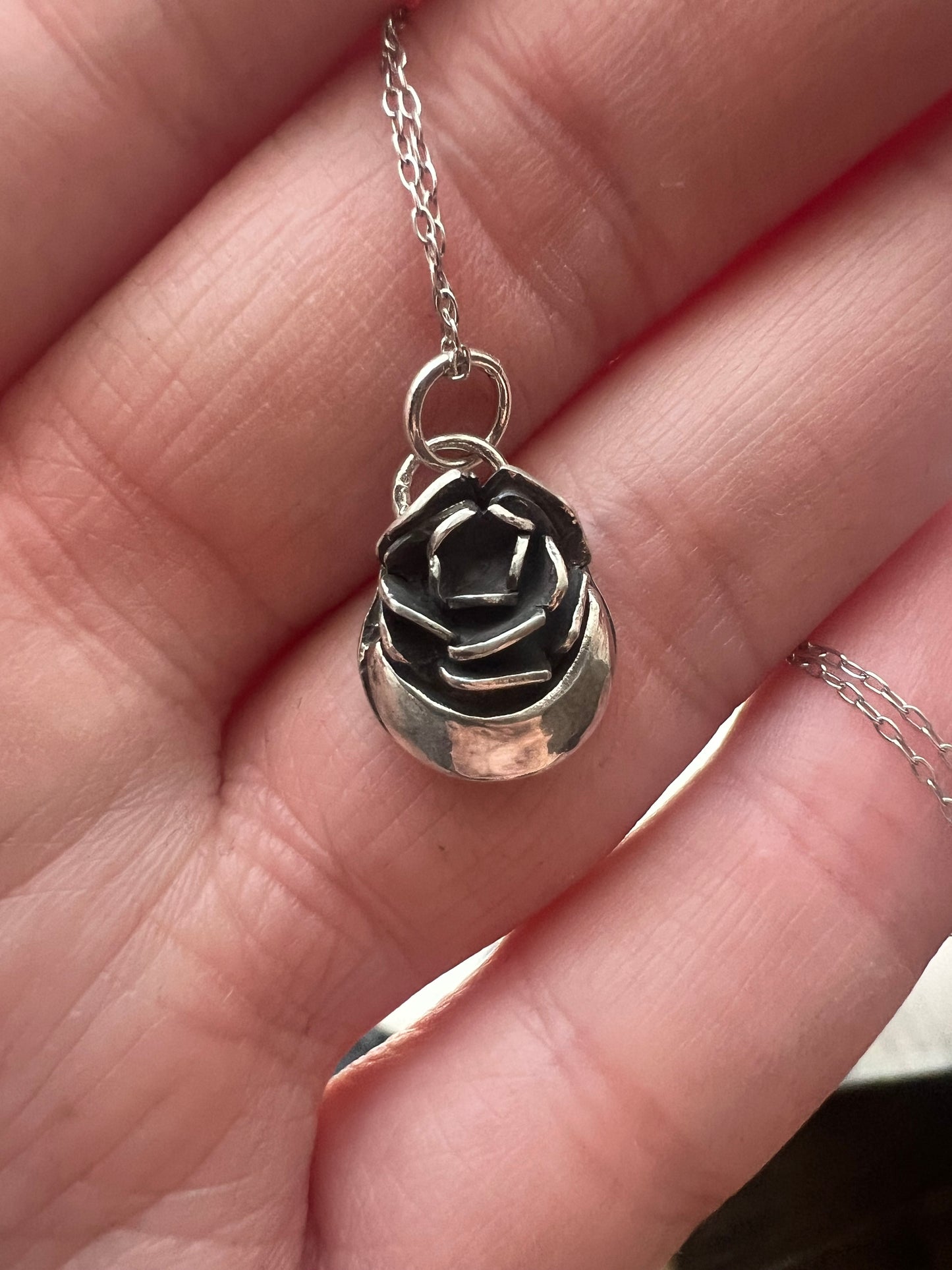 moon and rose charm