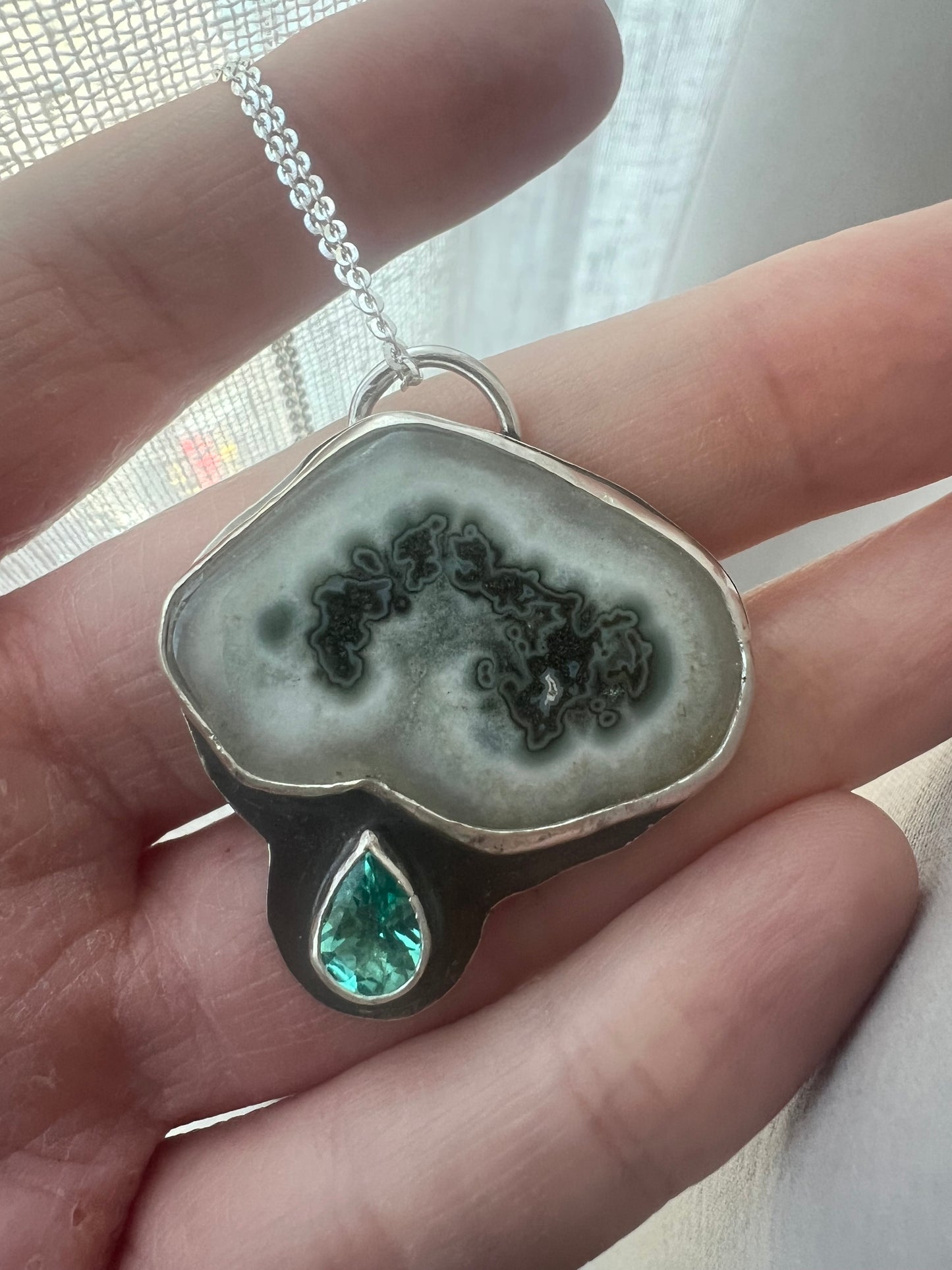 RESERVED - solar quartz and apatite cloud necklace