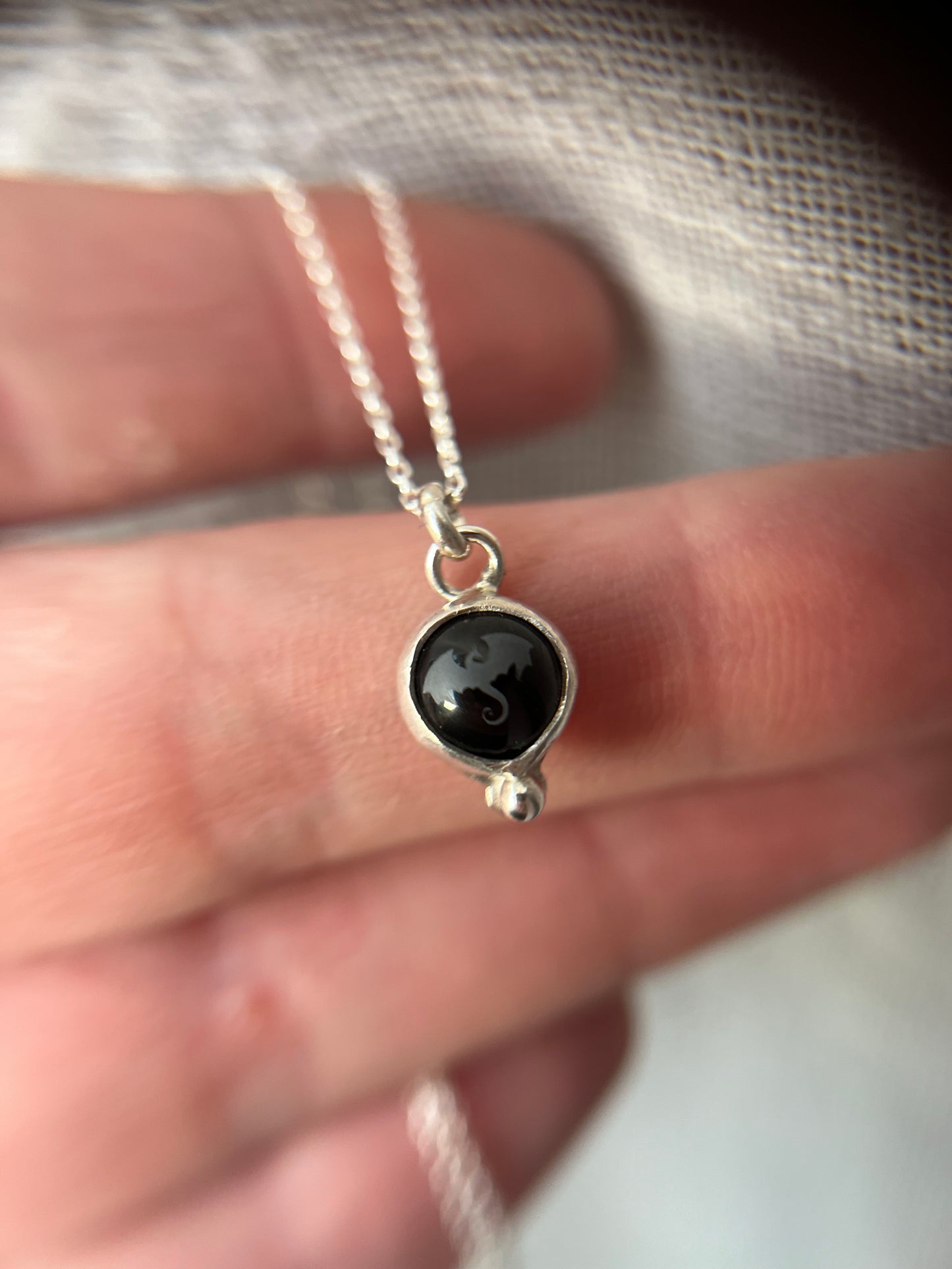 round onyx dragon necklace