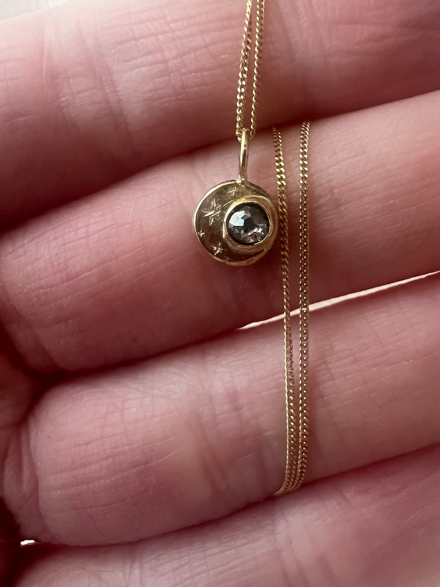 salt and pepper diamond stars pendant in solid gold | pendant only