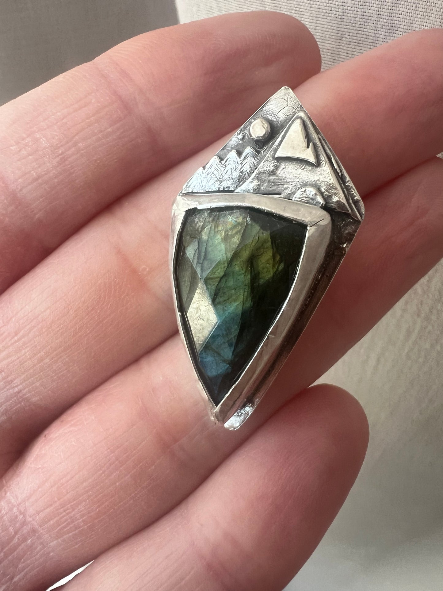 labradorite triangle hoa hoa hoa necklace