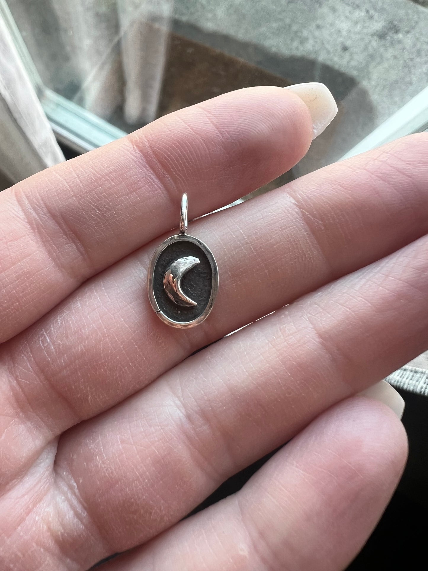 oval moon pendant