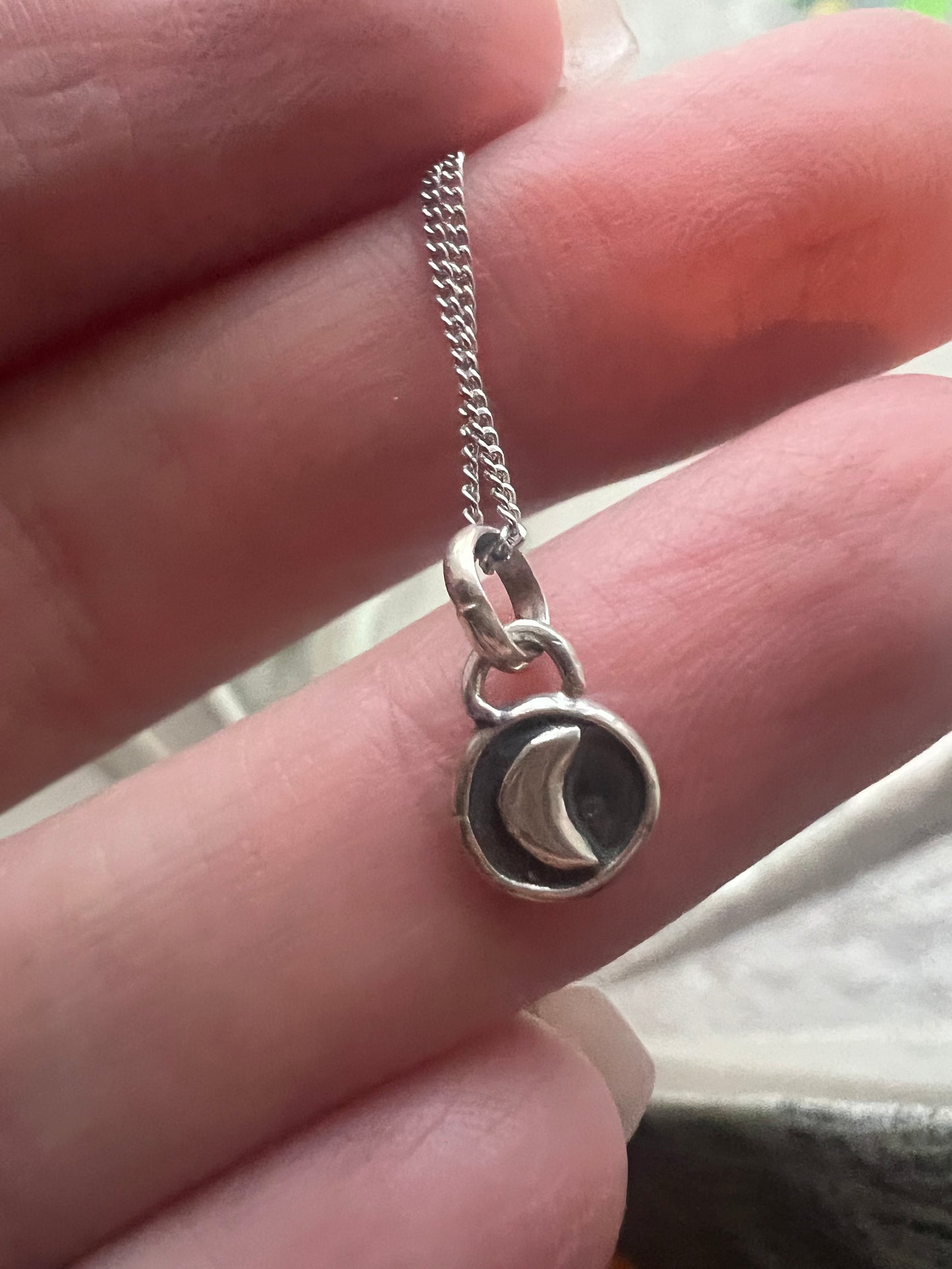 tiny moon necklace