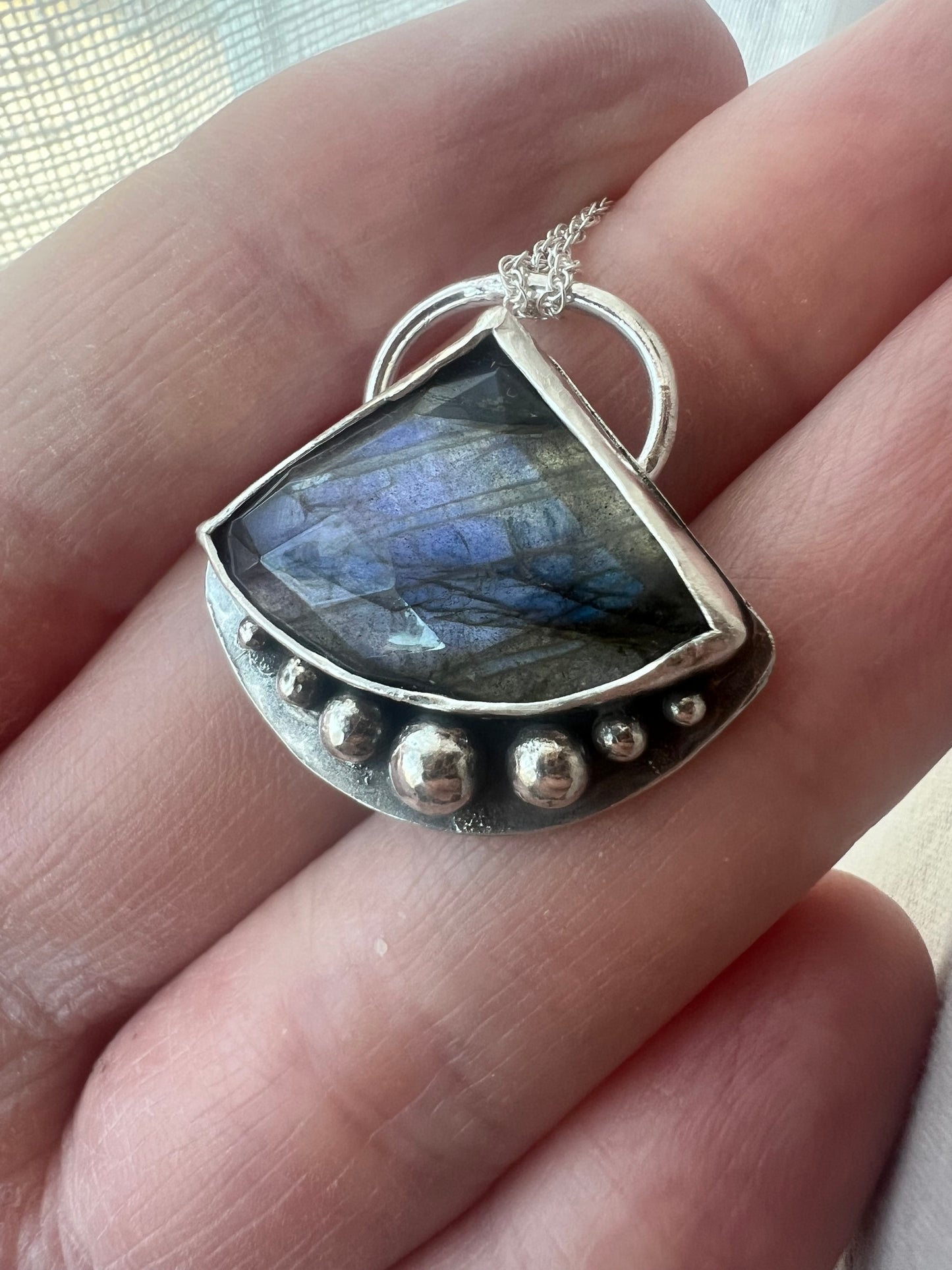 labradorite fan necklace