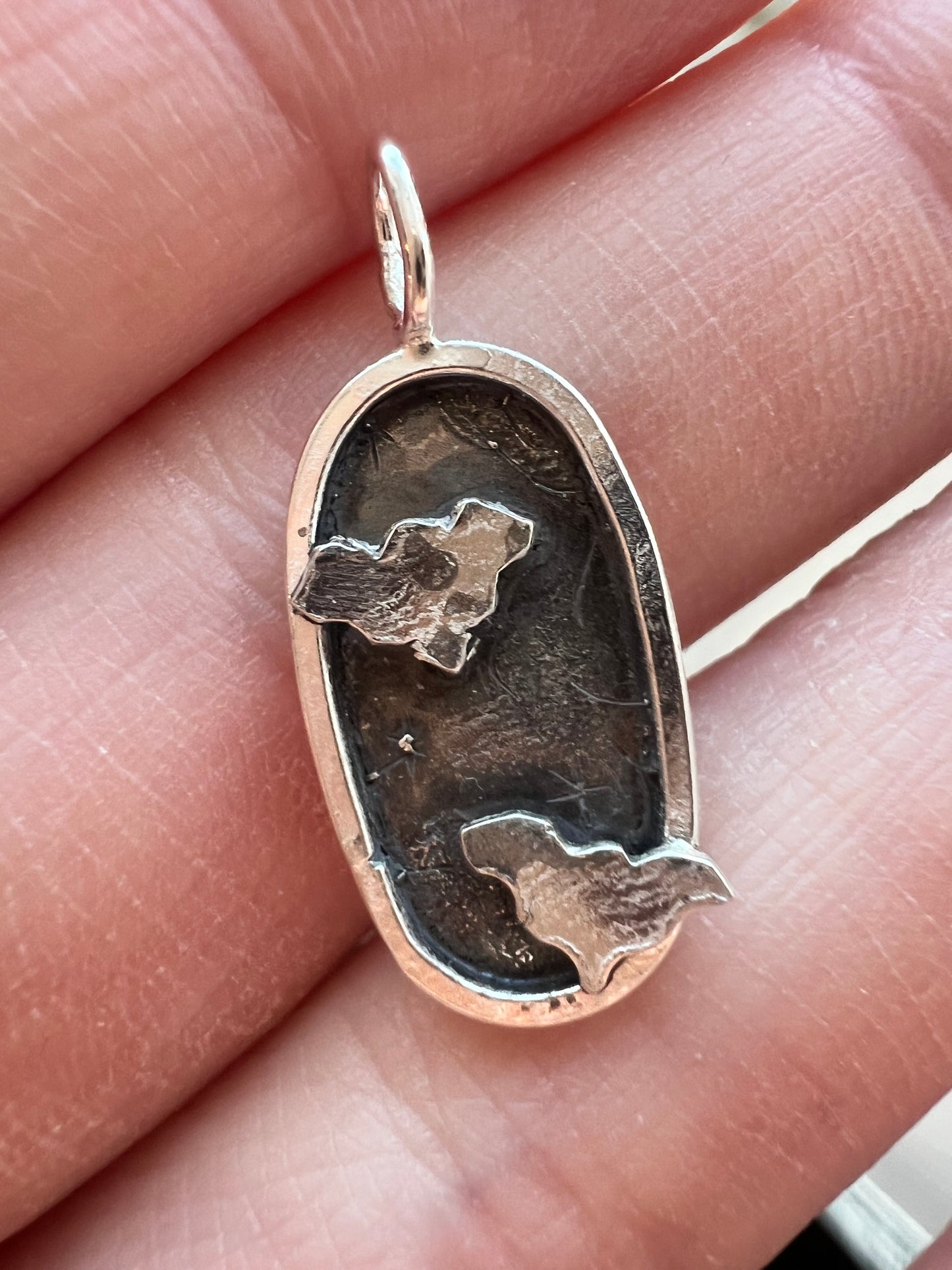 oval double bats necklace