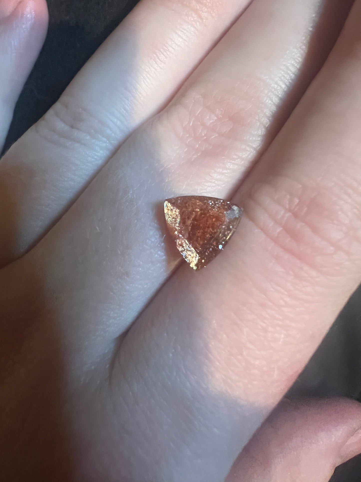 sunstone trillion two sided necklace
