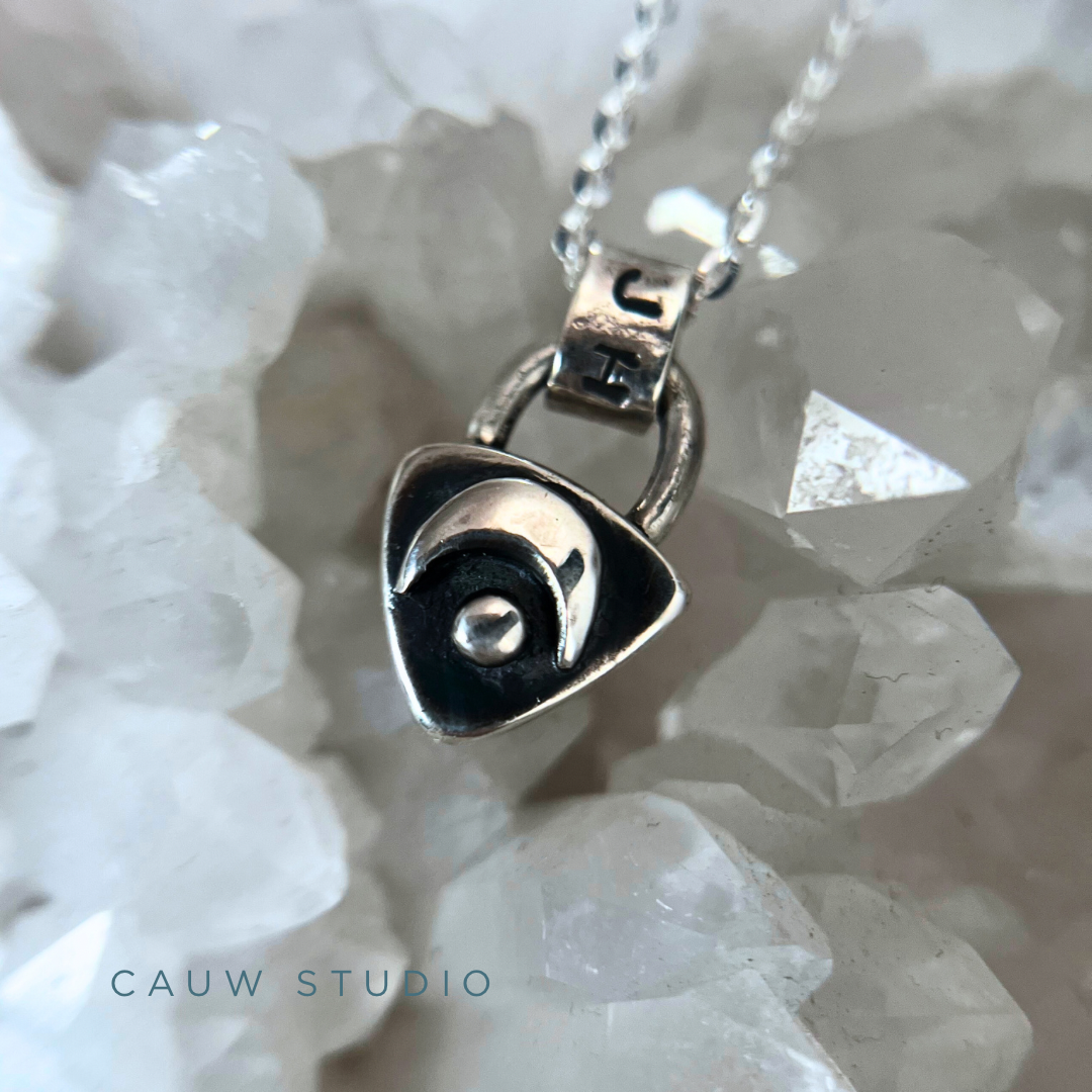 sunstone trillion two sided necklace