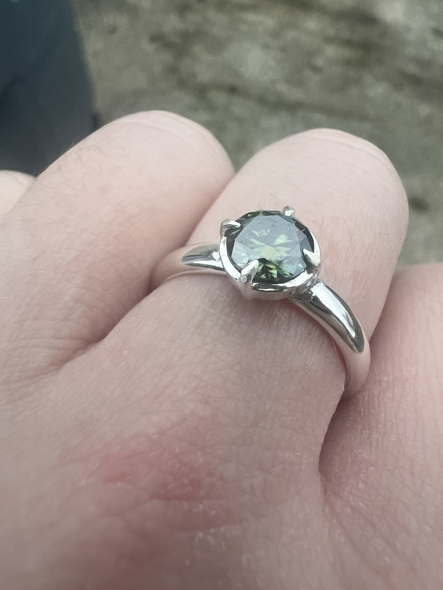 moissanite round compass ring