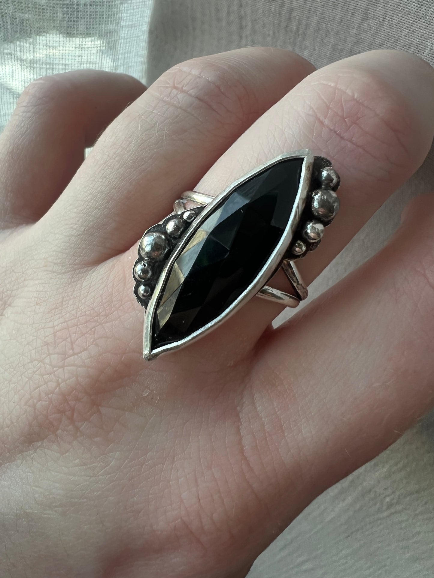 onyx marquise ring