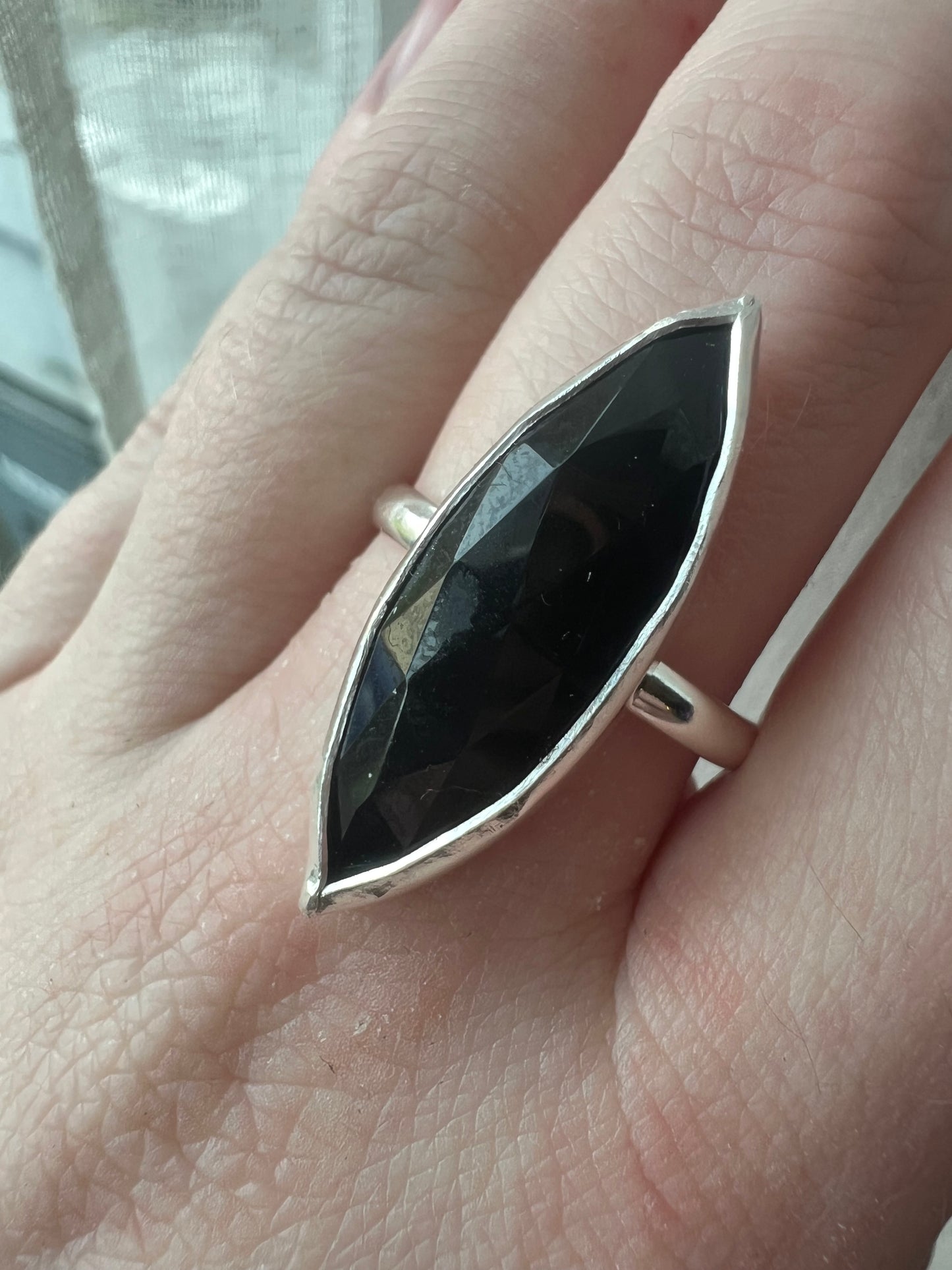simple onyx marquise ring