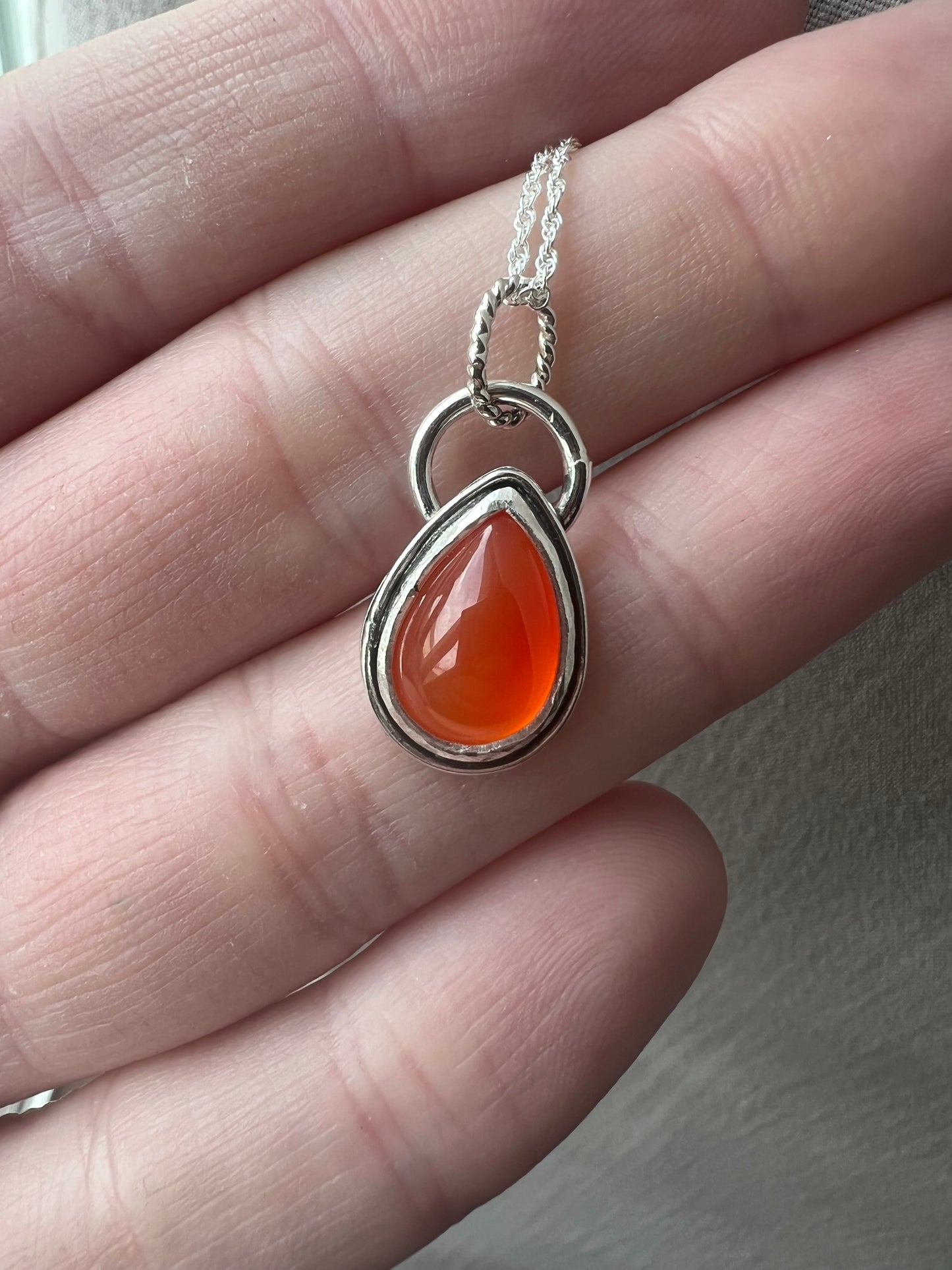 carnelian pear necklace
