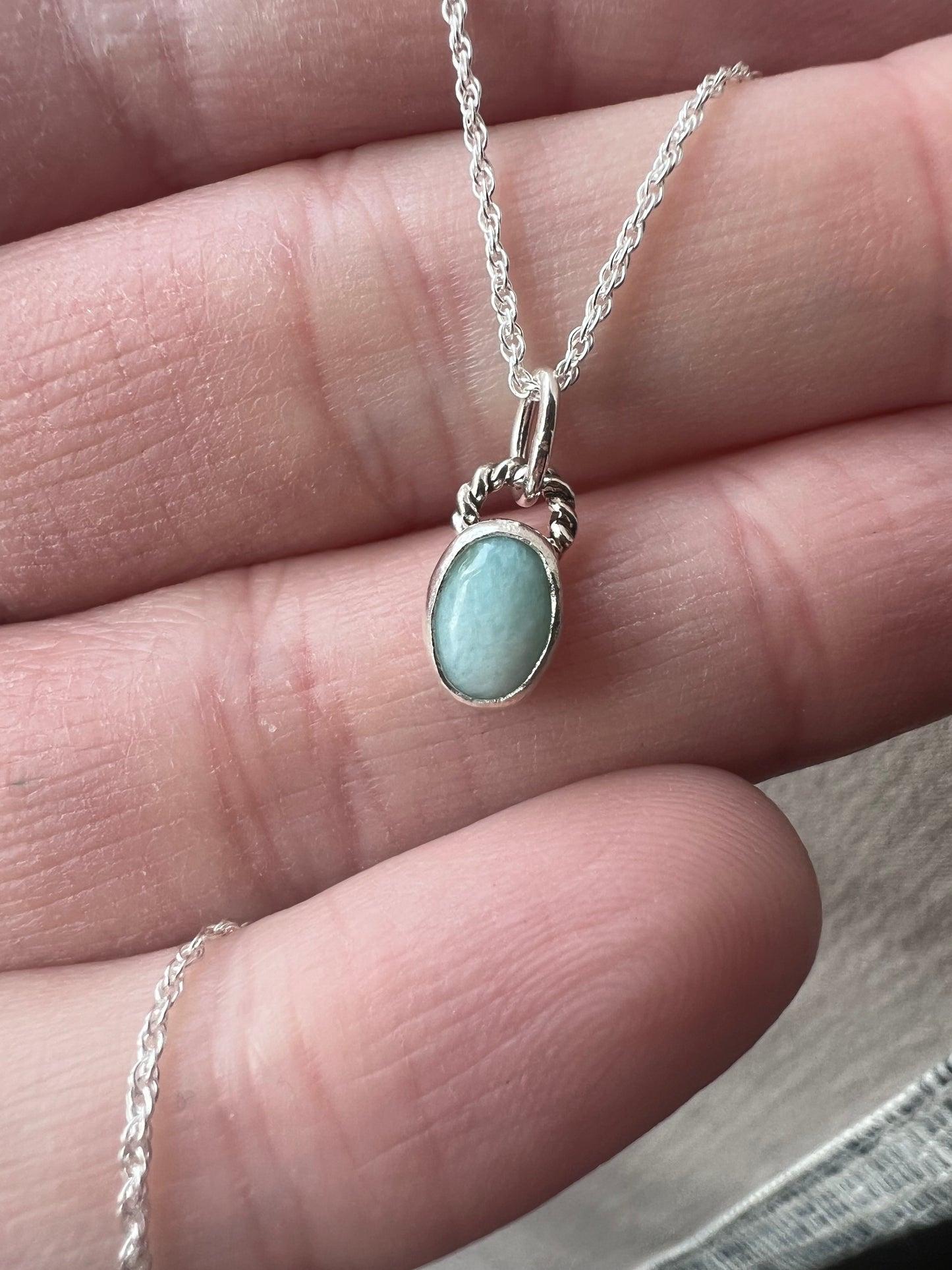 larimar oval necklace