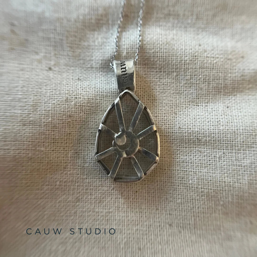 quartz crescent necklace