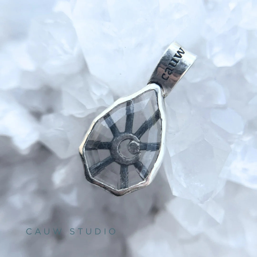 quartz crescent necklace