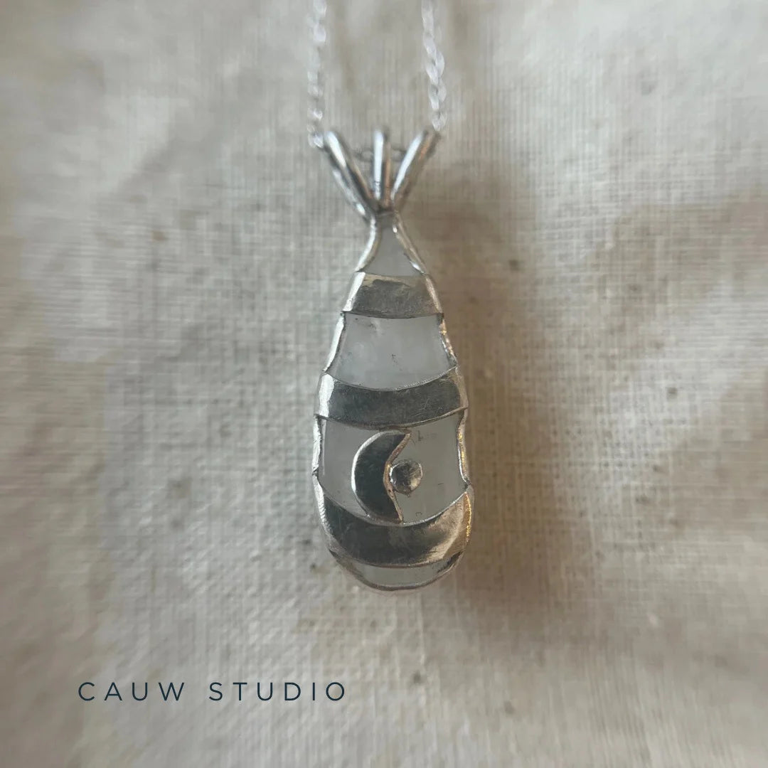 pear moonstone droplet necklace