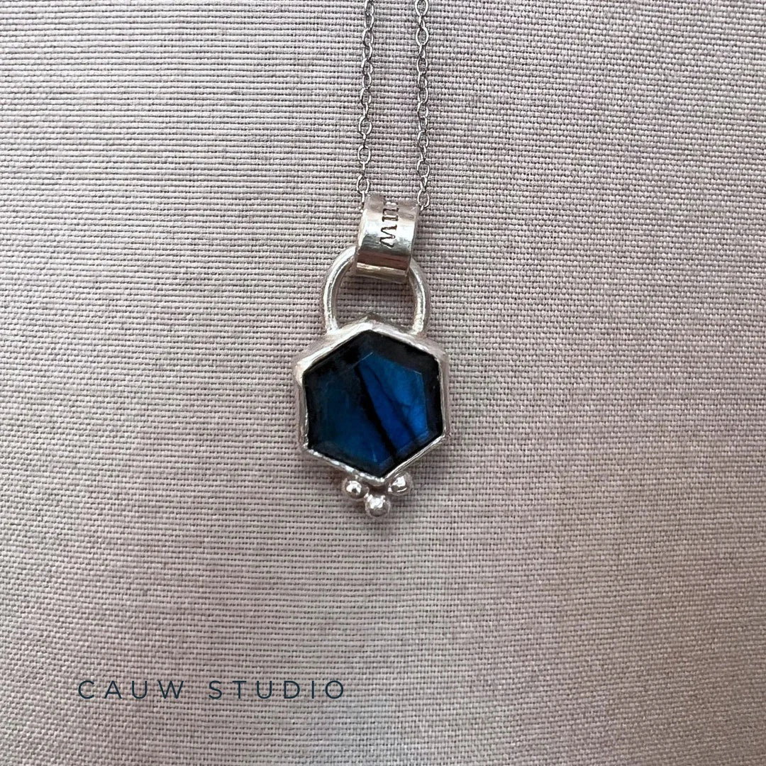labradorite hexagon necklace