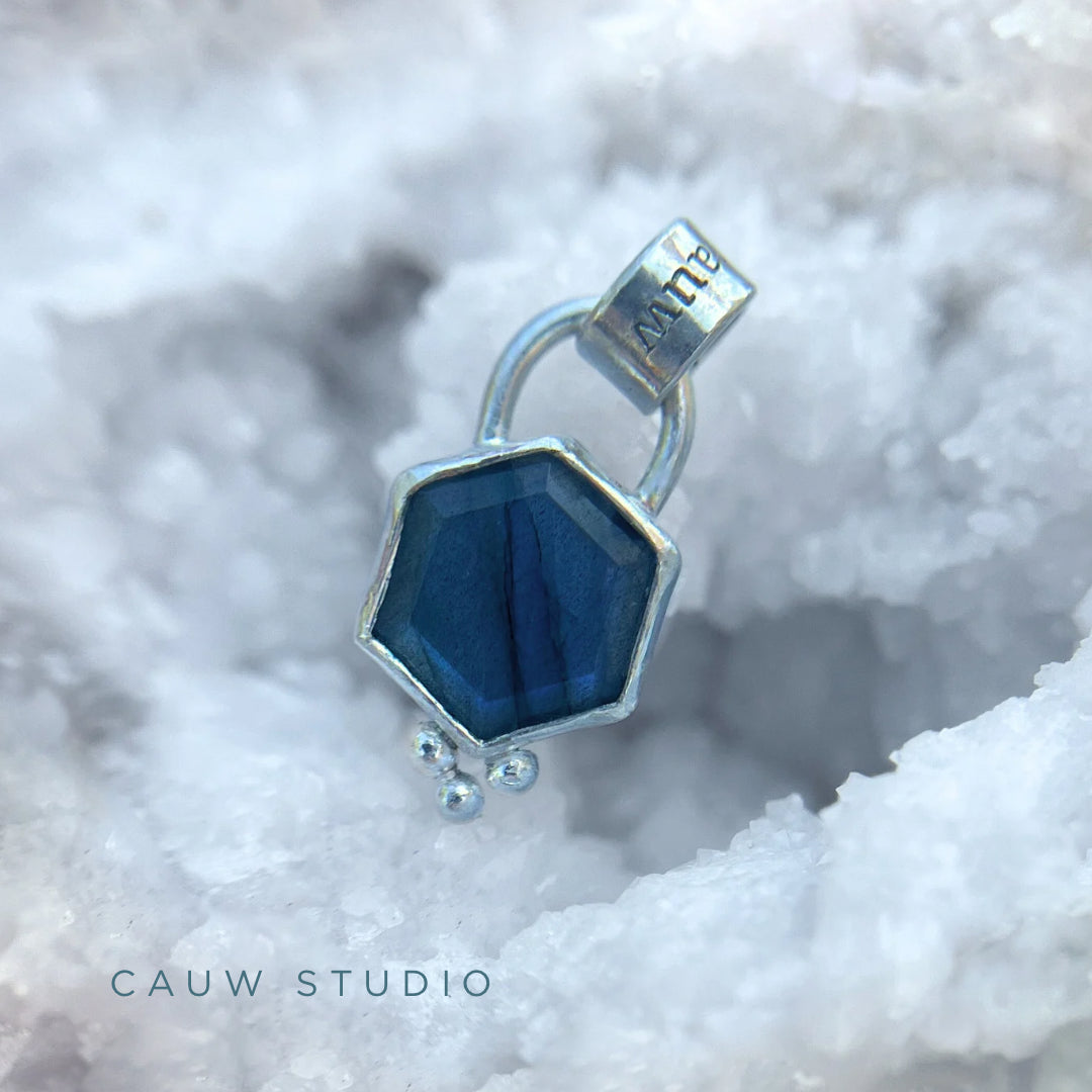 labradorite hexagon necklace