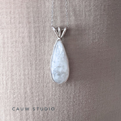 pear moonstone droplet necklace