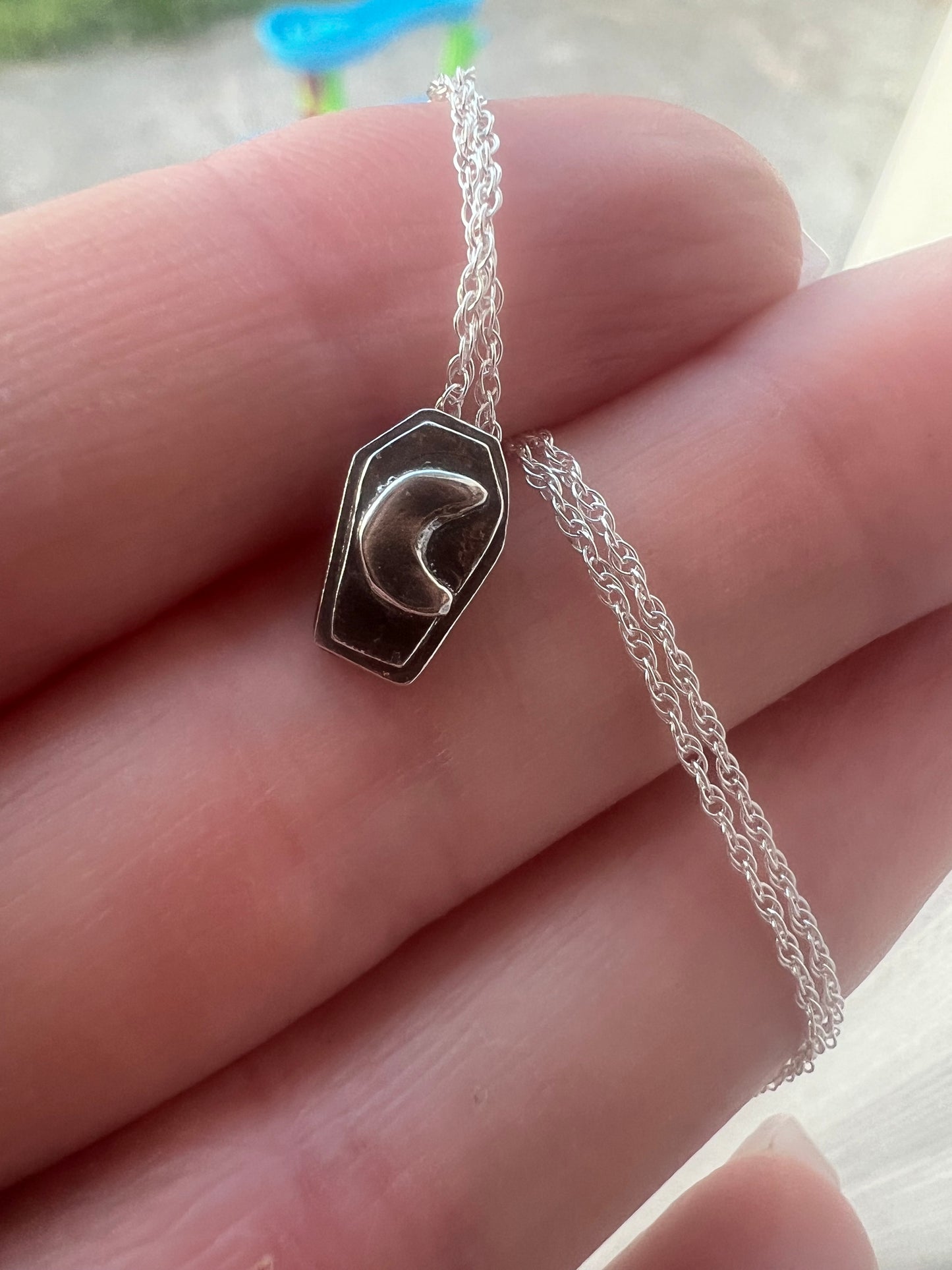 micro coffin charm necklaces