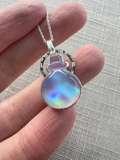 aurora opal potion bottle necklace