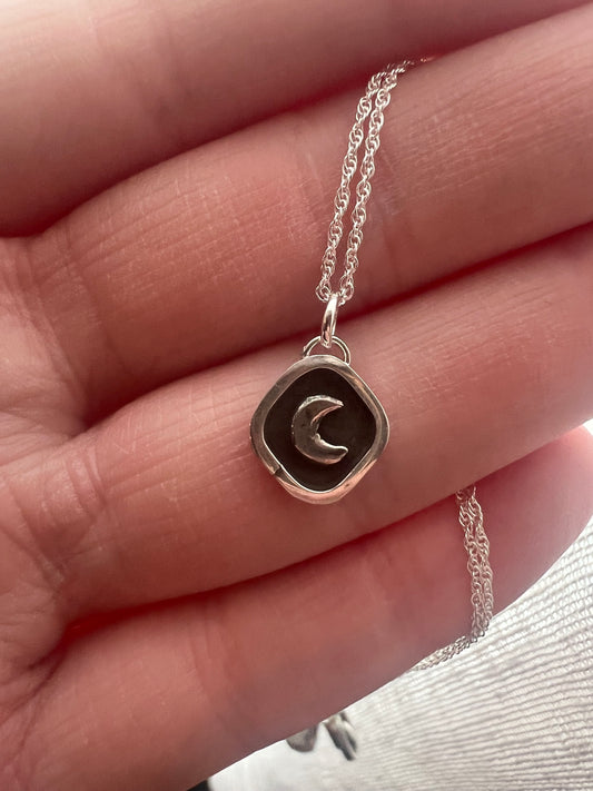 diamond moon pendant