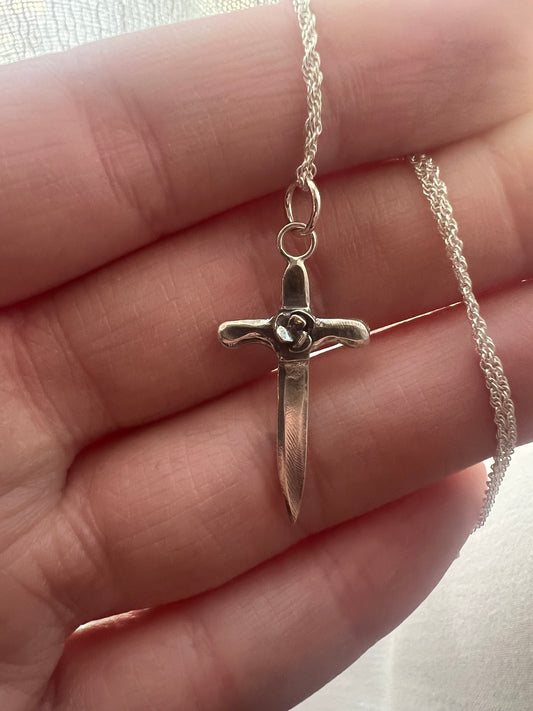 small rose sword charm