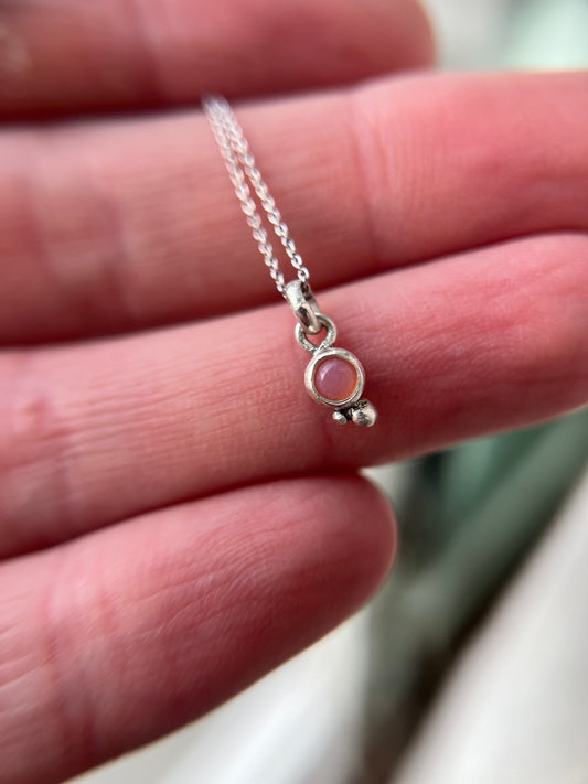 peach moonstone dainty necklace