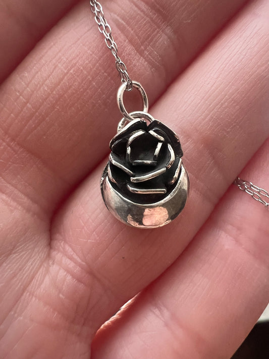 moon and rose charm