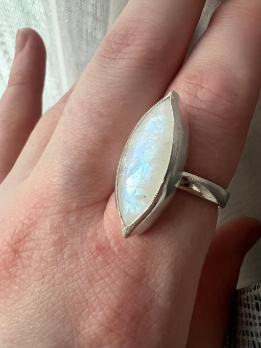 second moonstone marquise ring