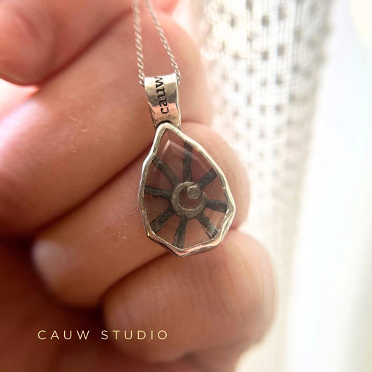 quartz crescent necklace