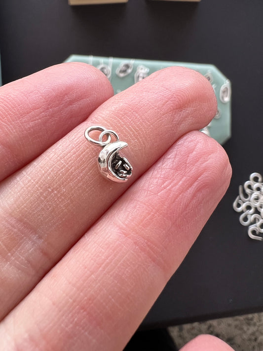 tiny moon flower charm