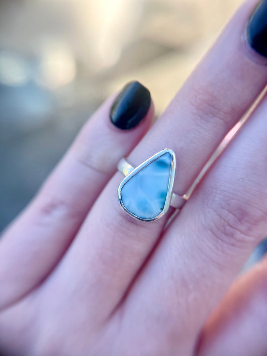 Larimar Tear Drop Ring