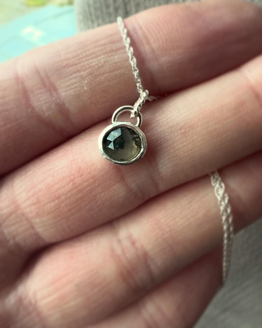 moss agate oval necklace