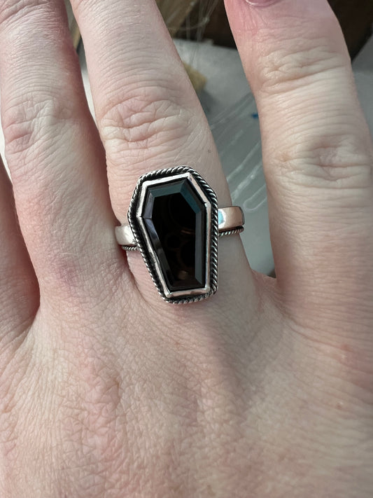 onyx coffin double band ring