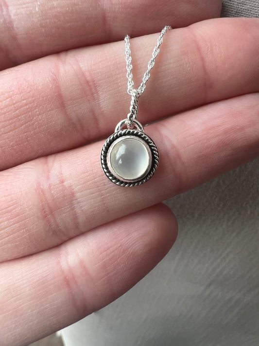 moonstone cateye round necklace