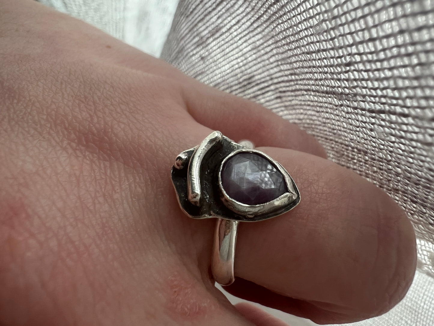 ruby pear ring