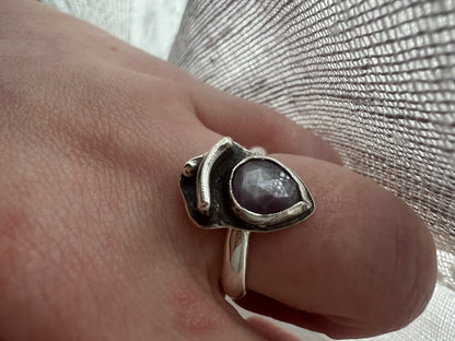 ruby pear ring