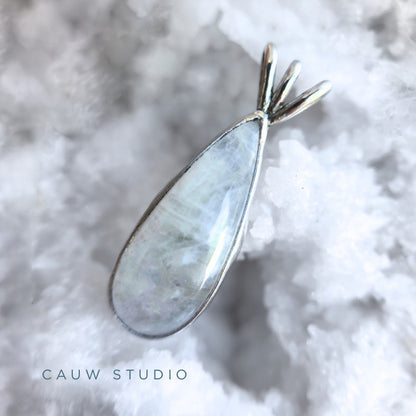pear moonstone droplet necklace