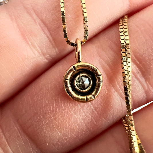 salt and pepper diamond in solid gold | pendant only