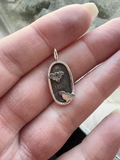 oval double bats necklace