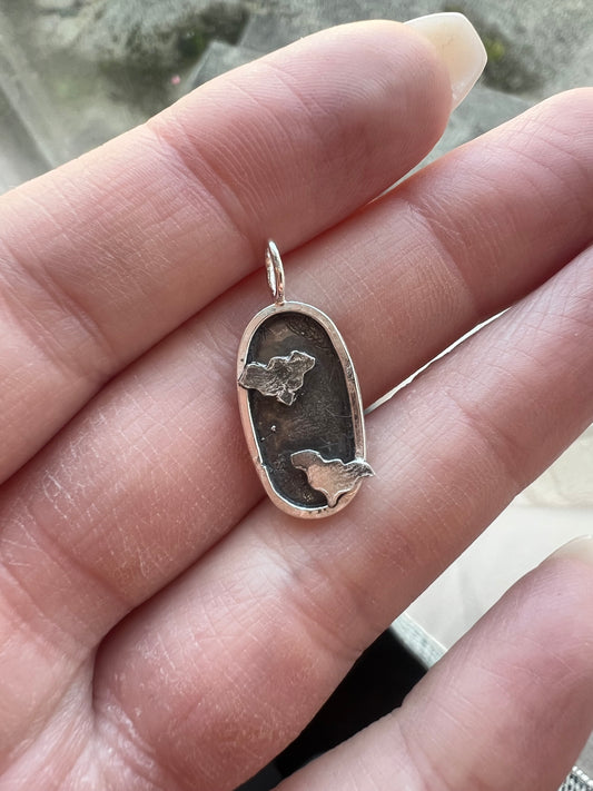 oval double bats necklace